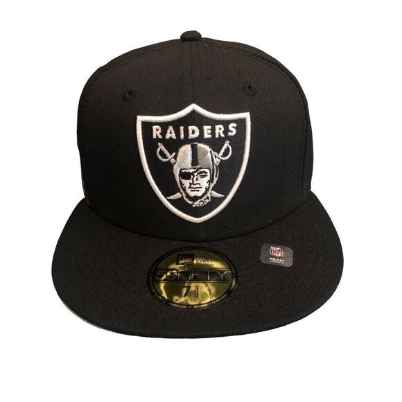 New Era NFL Las Vegas Raiders 59Fifty Fitted Hat Size 7 3/8 - Picture 1 of 8
